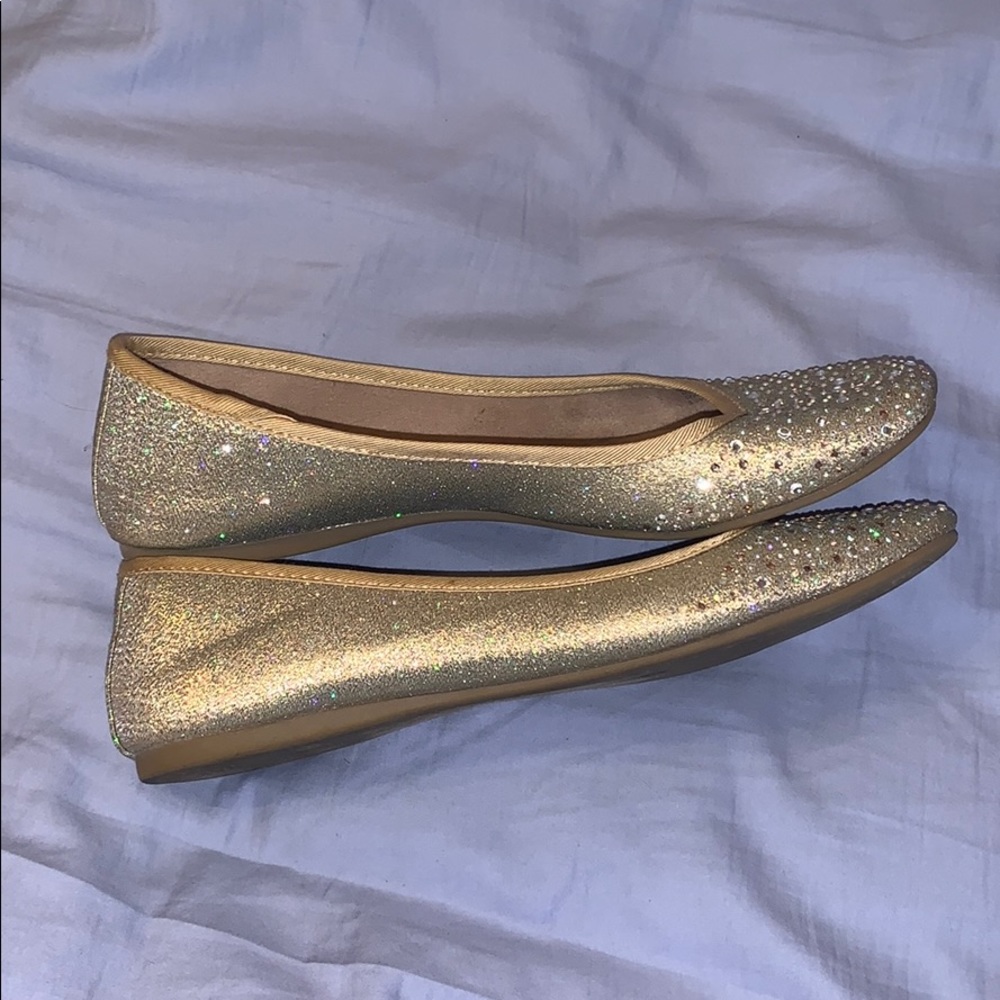 Glittery tan Flats